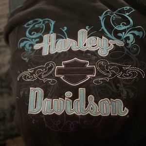 Harley Davidson women zip front hoodie